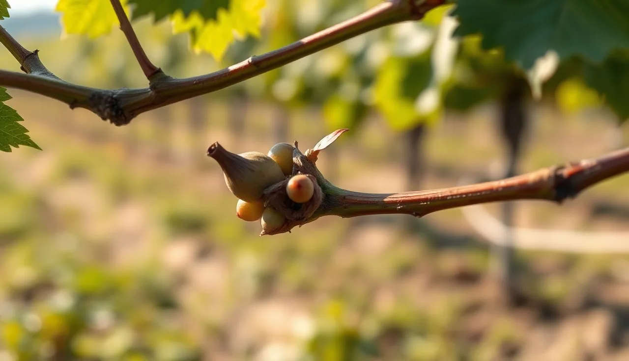 Grapevine bud pushing a cluster spout with no leaf shoot at early budbreak