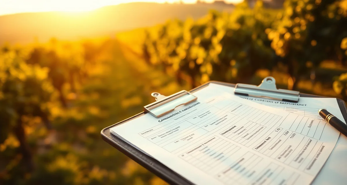 Vineyard spray record compliance documentation for DTC wineries DTC winery vineyard spray records and compliance documentation showing detailed pesticide application logs and regulatory requirements for direct-to-consumer wine operations.