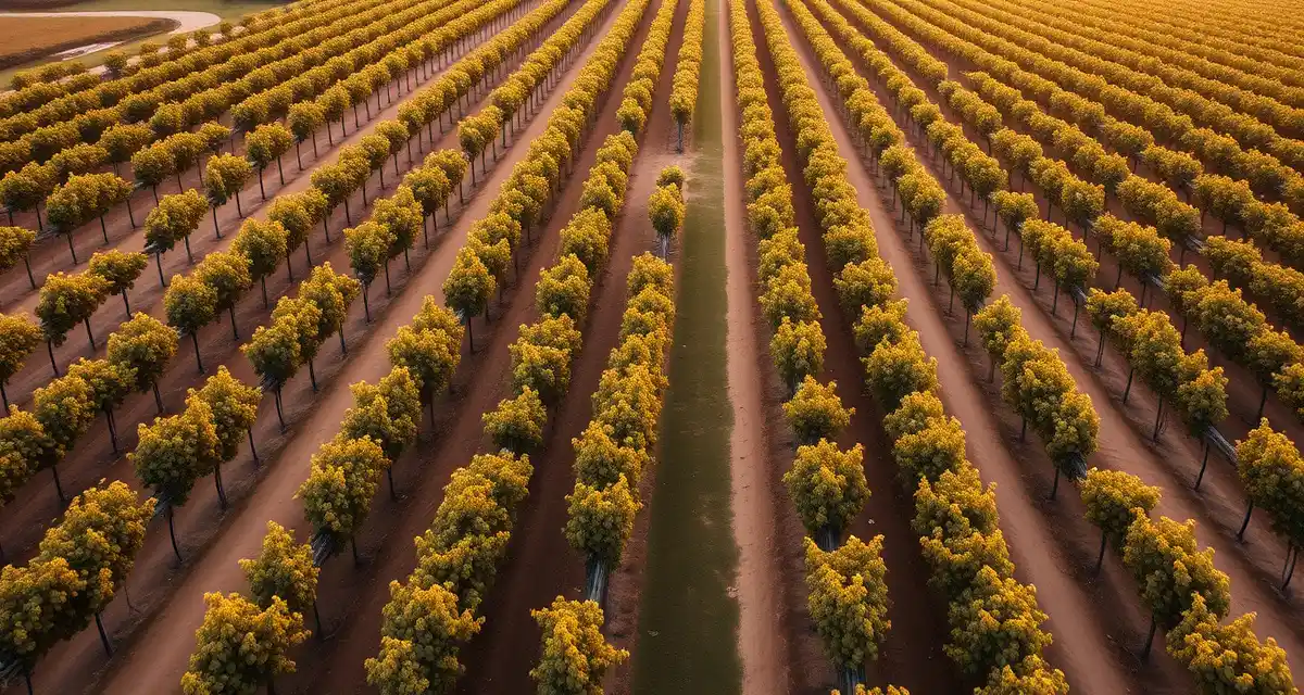Dual-variety vineyard management in North Carolina Aerial view of North Carolina vineyard with muscadine and vinifera grape varieties in dual-variety cultivation system