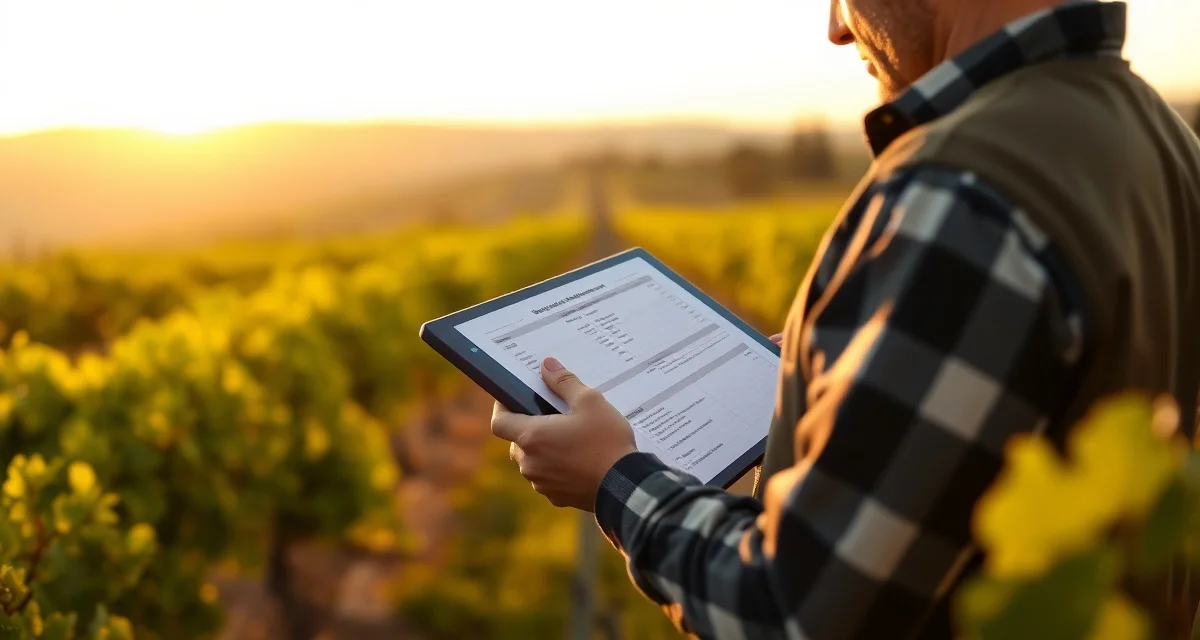 Oregon ODA pesticide record keeping requirements Vineyard manager reviewing Oregon ODA pesticide records and compliance documentation for vineyard management on digital device