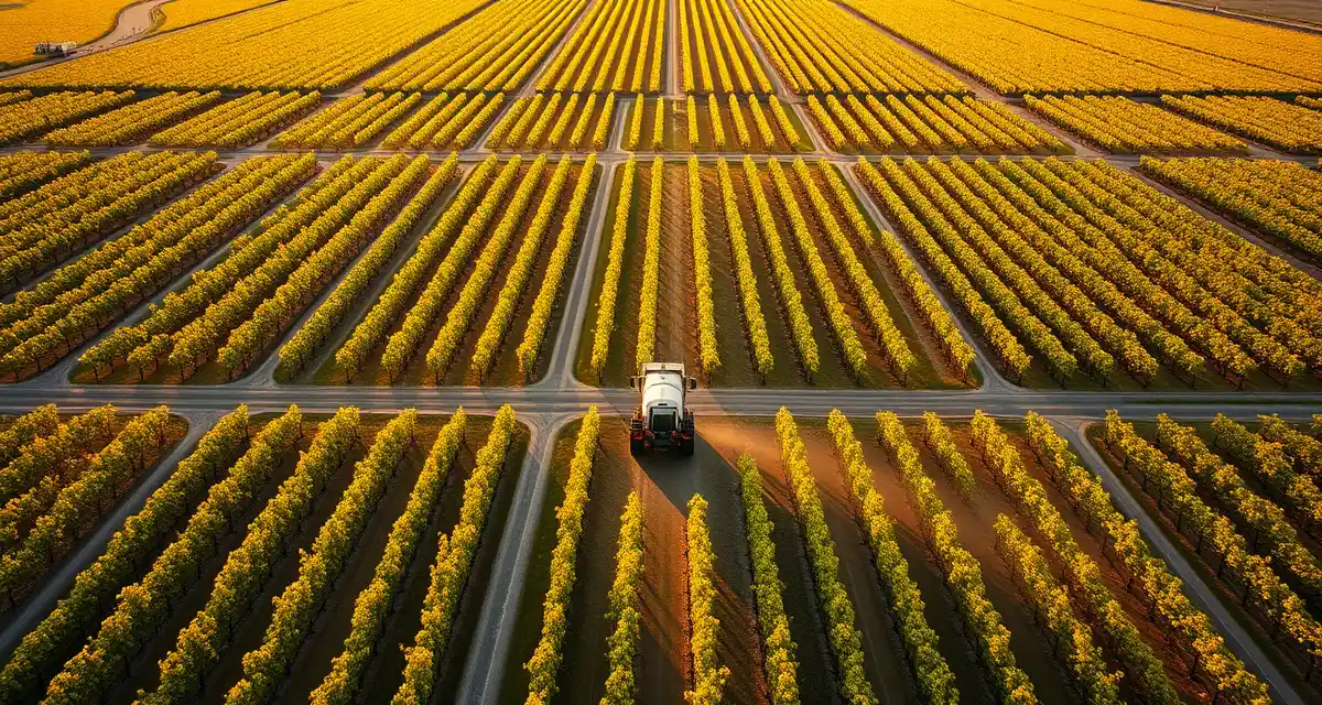 Efficient multi-block spray logging in vineyard operations Aerial view of vineyard blocks during multi-block spray application and logging process for efficient farm management.