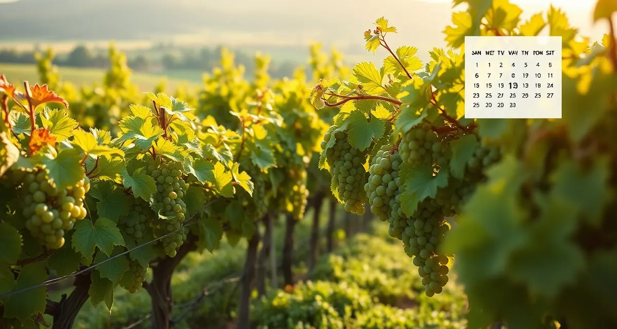 Season-long vineyard pest planning tool Vineyard pest pressure calendar showing seasonal pest management timeline aligned with vine phenology stages